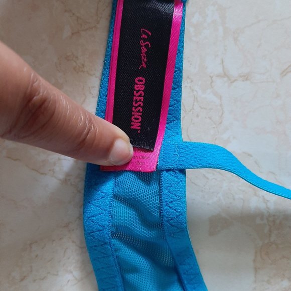 La Senza Obsessions Blue Push Up Lace Bra 32B - Picture 3 of 5